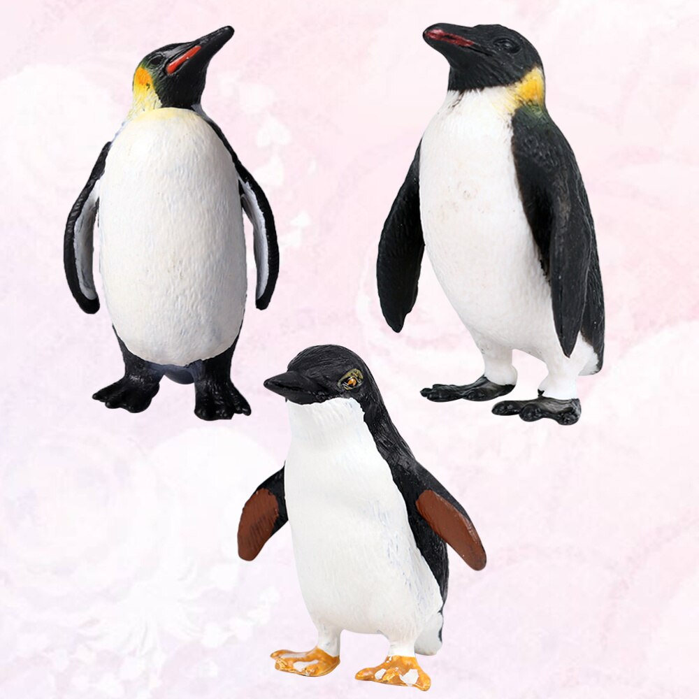 3Pcs Pinguïn Beeldje Decoratie Pinguïn Model Dier Ambachten Schattige Desktop Layout Voor Home Office School: Default Title