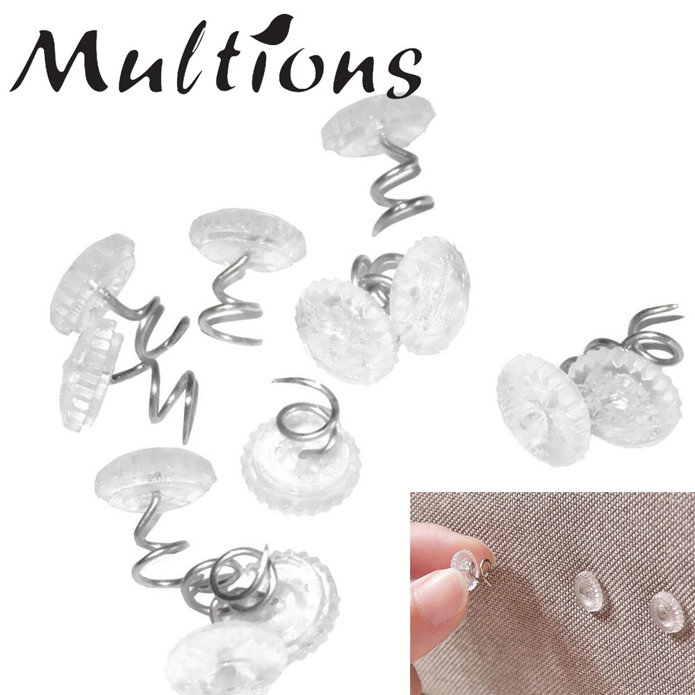 20Pcs Upholstery Twist Pins Clear Heads Slipcover Fasteners Pins Bedskirt Sofa Stainless Steel Fixes Pins DIY Craft Tools