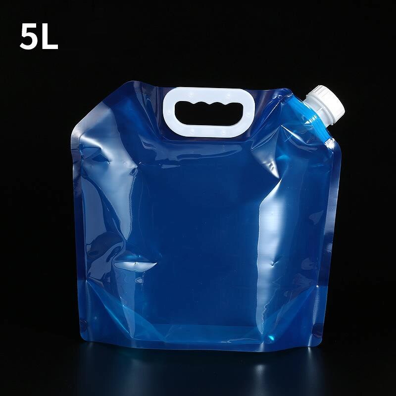 Bolsas de agua plegables para exteriores, contenedor portátil de 3L, 5l10l, para acampar, Picnic, barbacoa, Coche: 5L Blue