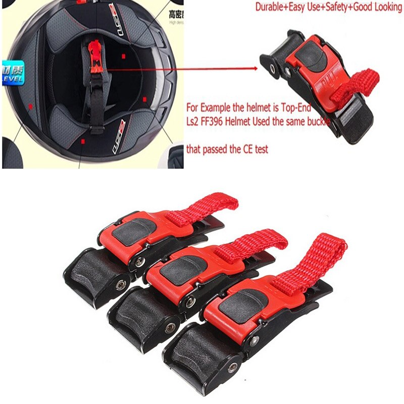 Kunststoff Motorrad Helm Geschwindigkeit Clip Kinnriemen Schnelle Freisetzung ziehen Schnalle Schwarz + verrotten Motorrad Helm sperren