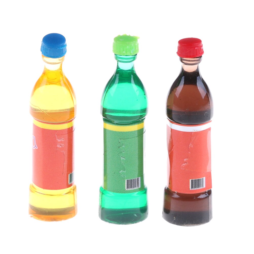 Mini Water Bottles Dollhouse Miniature Doll Food Kitchen Living Room Accessories Kids Pretend Play Toys 1/2/3/4/5/6/10PCS: 6