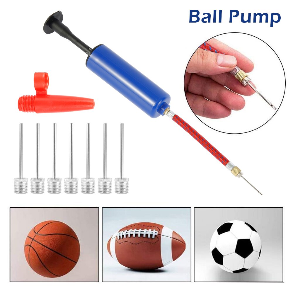 FußBall FußBall Aufblasbare Ball Hand Luftpumpe mit Nadel Kunststoff Inflator Ball Pumpe Nadeln Ventil Adapter einstellen für Basketball