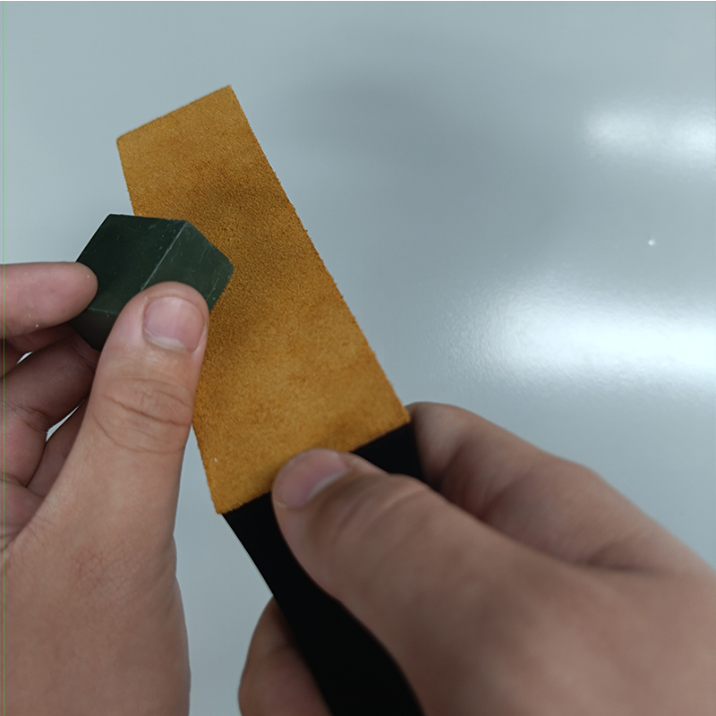 coramella in pelle a doppio lato per affilare i coltelli kit blocco di colpire con composto per lucidatura per affilare i coltelli a doppio lato