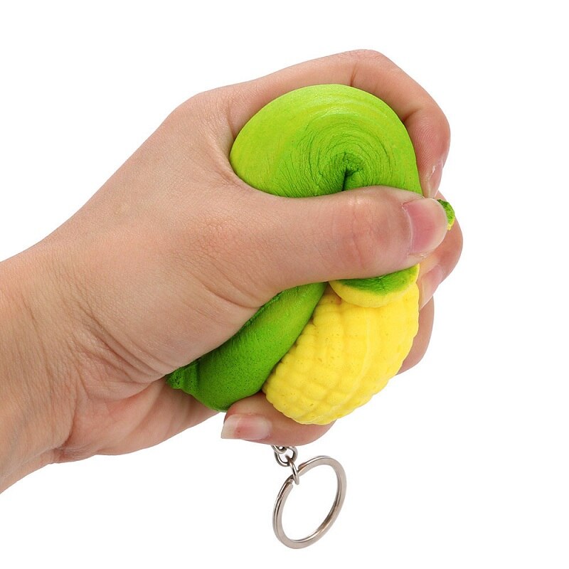 Jumbo Double-sided expression Mr Corn Squishies PU Simulation Fruit Vegetables Phone Straps Kawaii Slow Rising Toys 17.5*5 CM