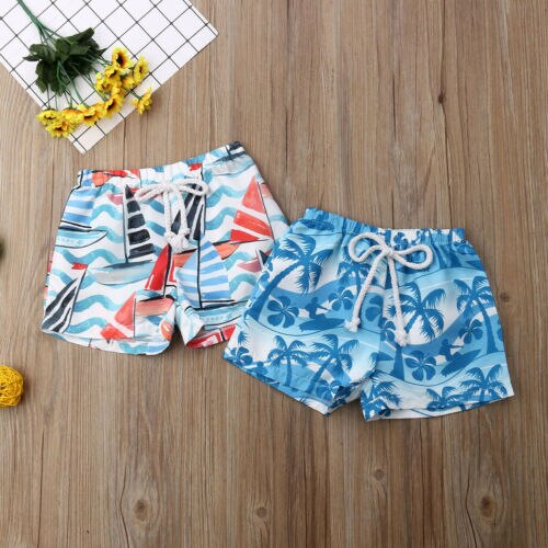 Shorts de plage hawaïens pour enfants | Maillot de bain pour bébés garçons, taille élastique, tronc court, vêtements de plage, pour