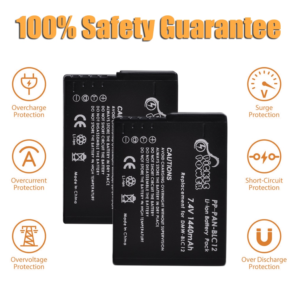 1440mAh DMW-BLC12PP BLC12E DMW-BLC12 Batteria & LED Dual Caricabatterie per Panasonic Lumix DMC DMC FZ1000 FZ200 FZ300 G85 G5 G6 g7 GH2 GX8.