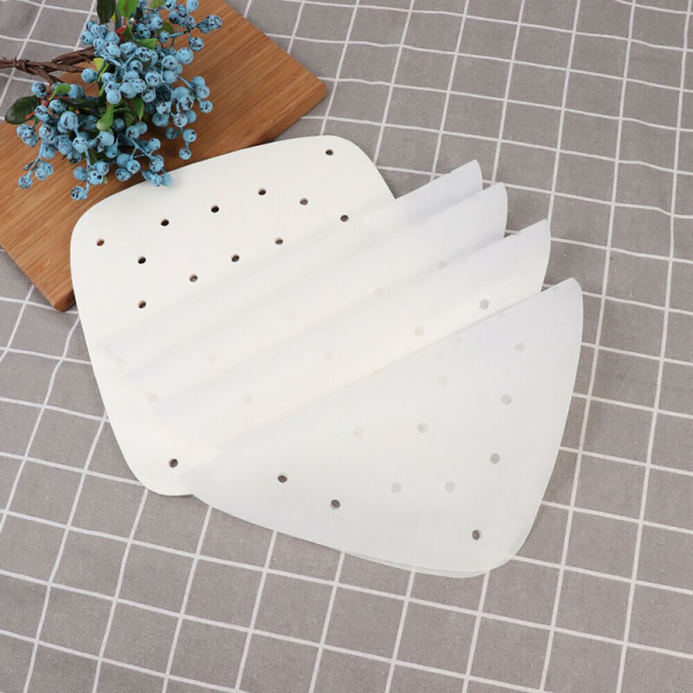 100Pcs Air Friteuse Papier Liners Perkament Pannen Bakken Accessoires Non-stick 7.5 &#39;&#39;Lucht Friteuse Pad Papier Stoomboot papier