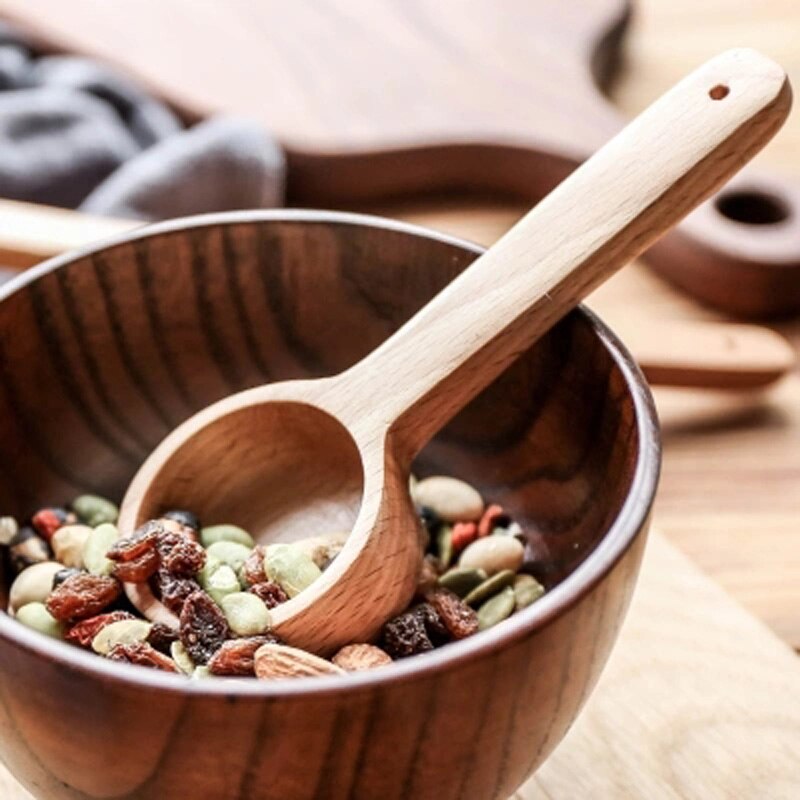 Japansk bøg hele træ lige håndtag ske ske lang håndtag miso suppe krydderier træske bestik