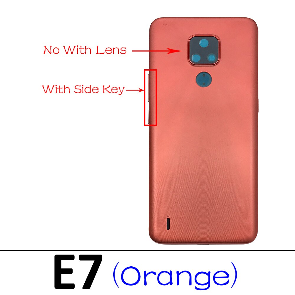 Tylna pokrywa baterii tylna pokrywa szklana dla Motorola Moto One makro Action / G6 Plus / G7 Power / G9 Play / E7 z klejem: E7 Orange