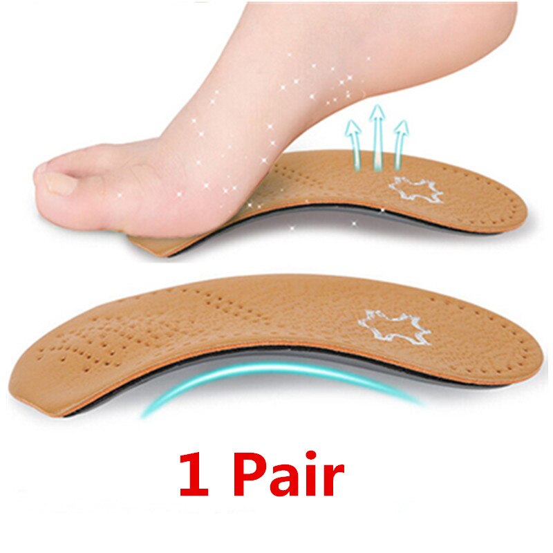 1 par unissex 3/4 comprimento palmilhas palmilhas ortopédicas palmilhas de couro palmilhas pé ferramenta arco suporte meia sapato almofada esportes ao ar livre