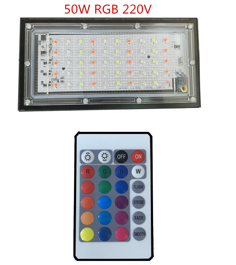 Led Jodiumlamp 50W 55W Rgb Rood Blauw Groen Warm Wit Ac 220V Schijnwerper Refletor Buitenverlichting Reclame