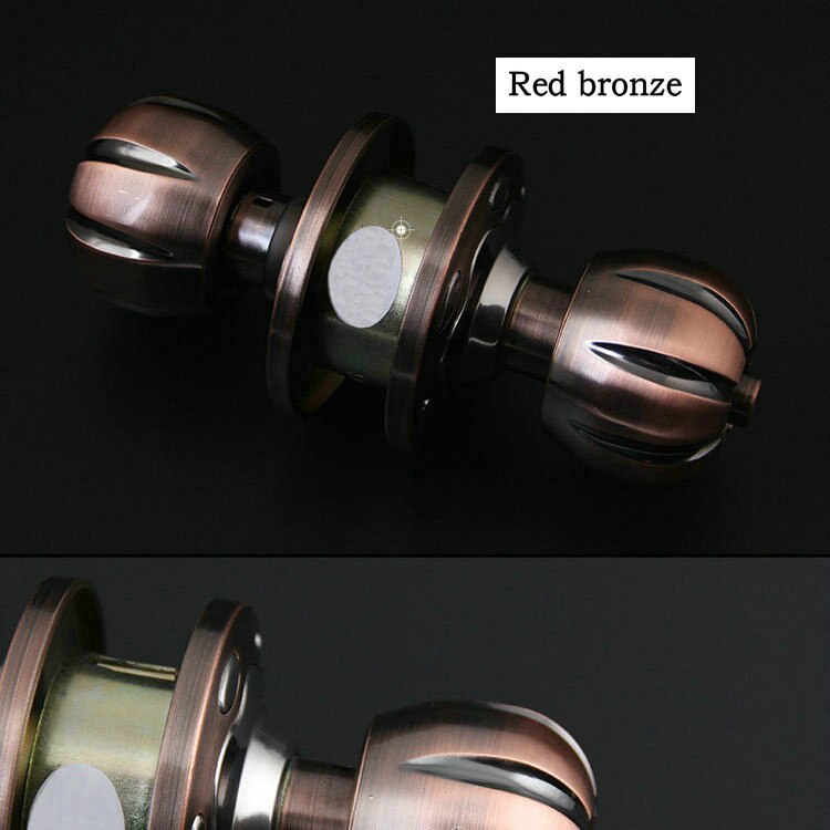 Serrure de porte à poignée ronde, serrure de porte intérieure avec clé en acier inoxydable look tous temps OSK102