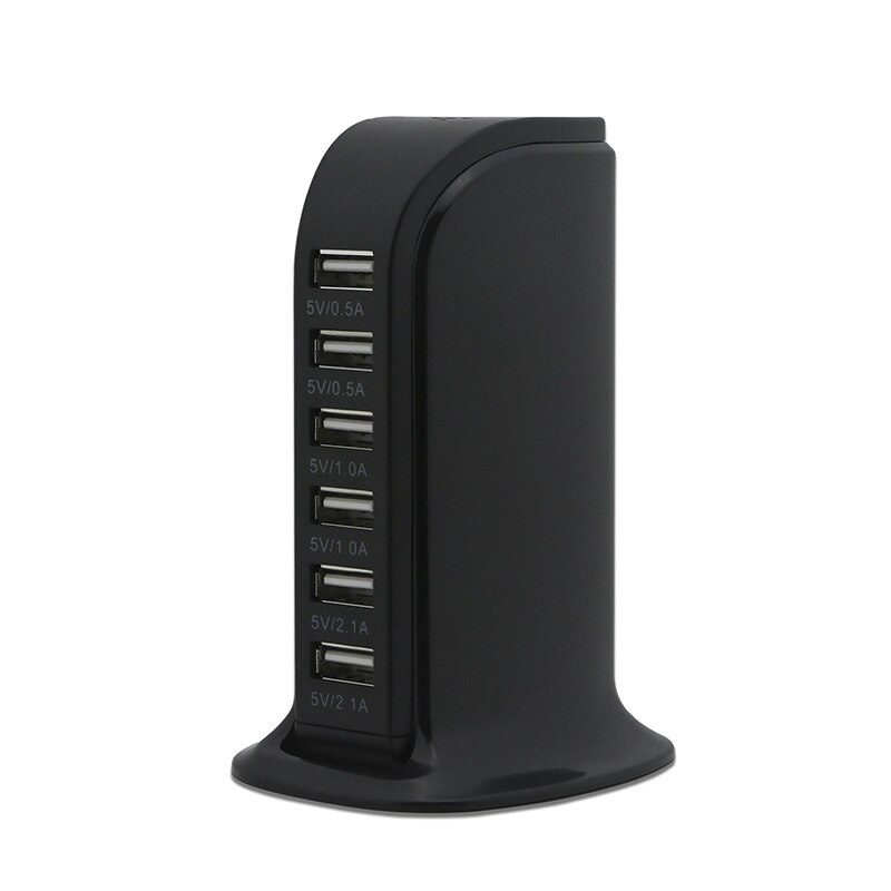 6 Port USB charger HUB smart fast charging LED display multifunctional USB charging station mobile desktop wall home