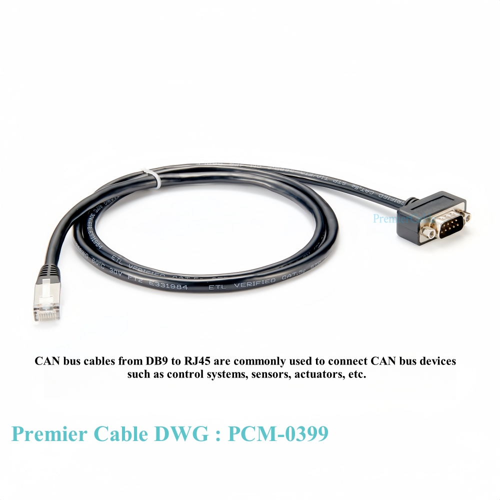 DB9 to RJ45 Console Cable D-Sub 9 pin Male to RJ45 8P8C CAN Bus Adapter Cable RJ45 to SUB D9 CAN Bus Cable for PLCS sensors