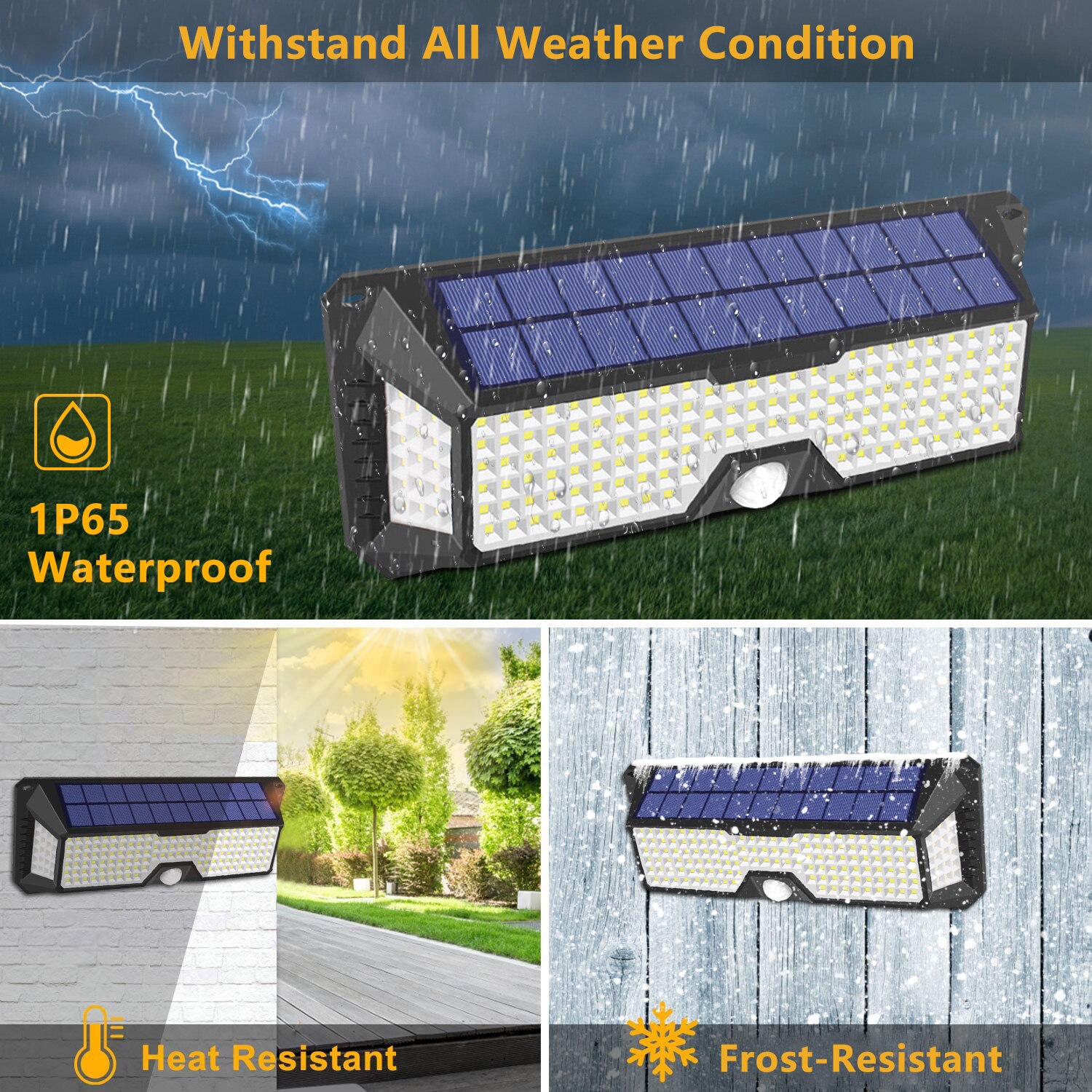 Waterdichte 128/268 Led Solar Lamp Motion Sensor Zonne-energie Lichten Outdoor Security Verlichting Voor Veranda/Tuin/Straat/wandlamp