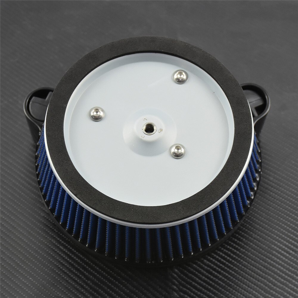 Motorrad Blau Luftfilter System Reiniger Aluminium Für Harley Dyna Straße Bob Softail FXSTB Fett Junge touren Straße König FLHX FLHR