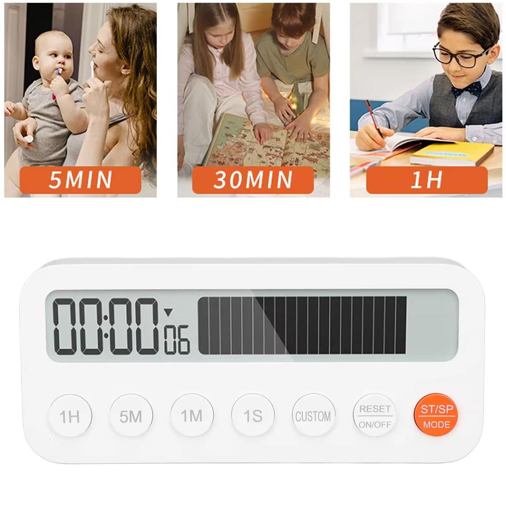 Portable Digital Timer With Progress Bar Time Display Study Stopwatch Timer Kitchen Cooking Timer Wallmounted Magnetic Timer
