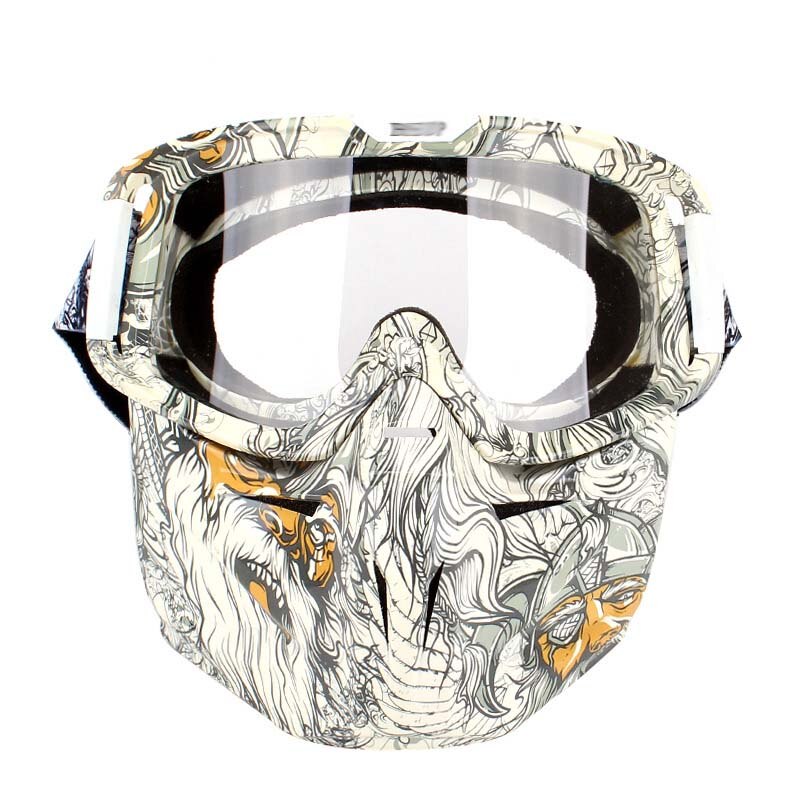 Kleurrijke motorfiets full face masker bril flexibele moto bril skibril gezichtsmasker motocross skibril atv dirt bike utv