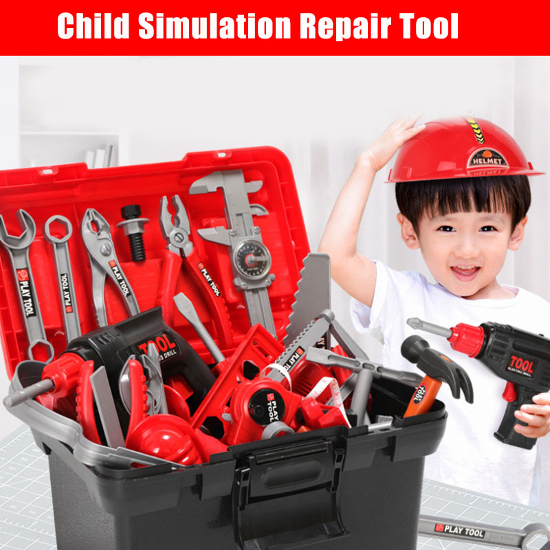 Leg reparationsværktøj legetøjssæt til børn skruetrækker rollespil toddler legehus spil til børn  m09