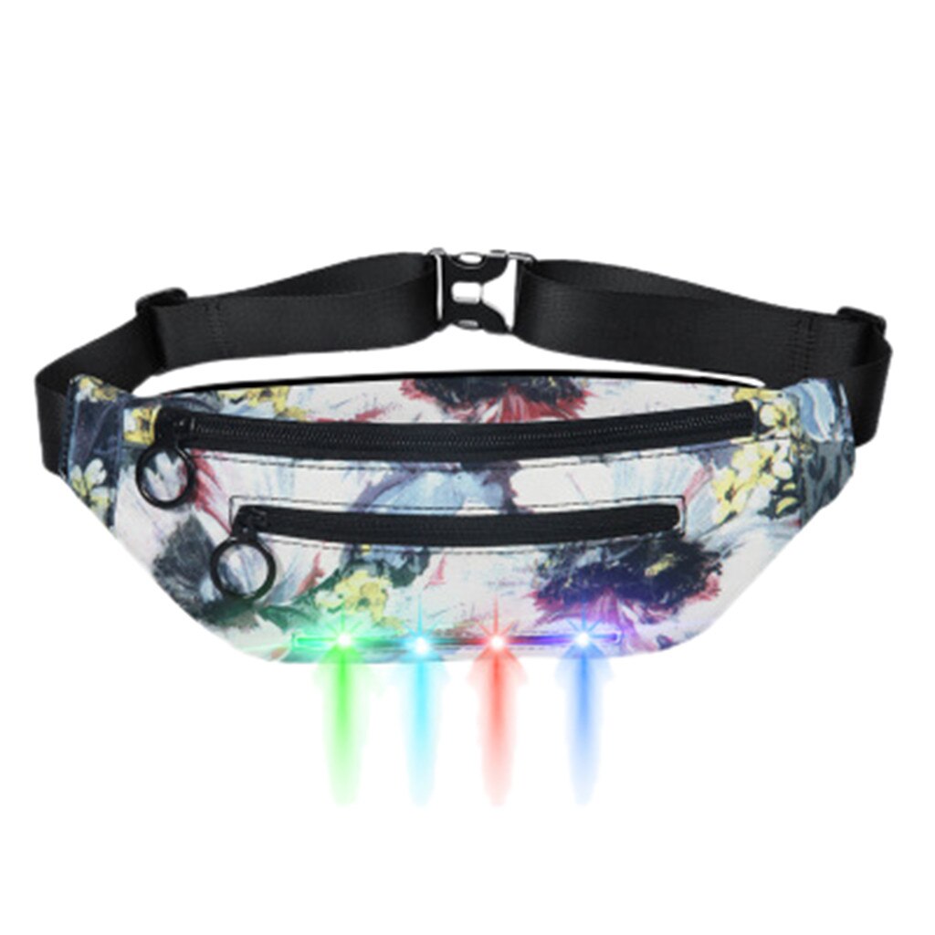 Männer Fanny Pack Led Flash-Glowing Laufen Taille Tasche Frauen Männer Reiten Wandern Telefon Geld Geldbörse Sport Gürtel Tasche Fanny packs: F