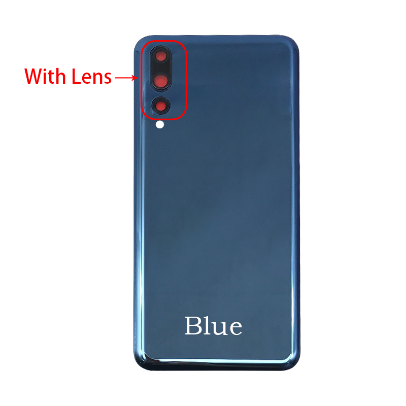 Voor Huawei P20 Pro Terug Batterij Glass Cover Panel Achterklep Case Voor Huawei P20 Pro Back Cover Behuizing Met camera Lens: Blue  With Lens