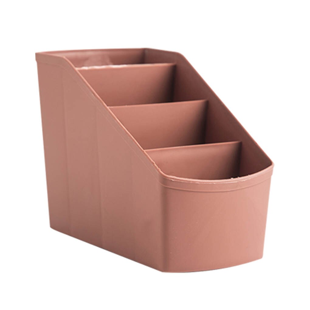 Plastic Makeup Organizer Box Desktop Cosmetic Storage Box 4 Compartment Pen Stationery Organizer Remote Control Holder: 02