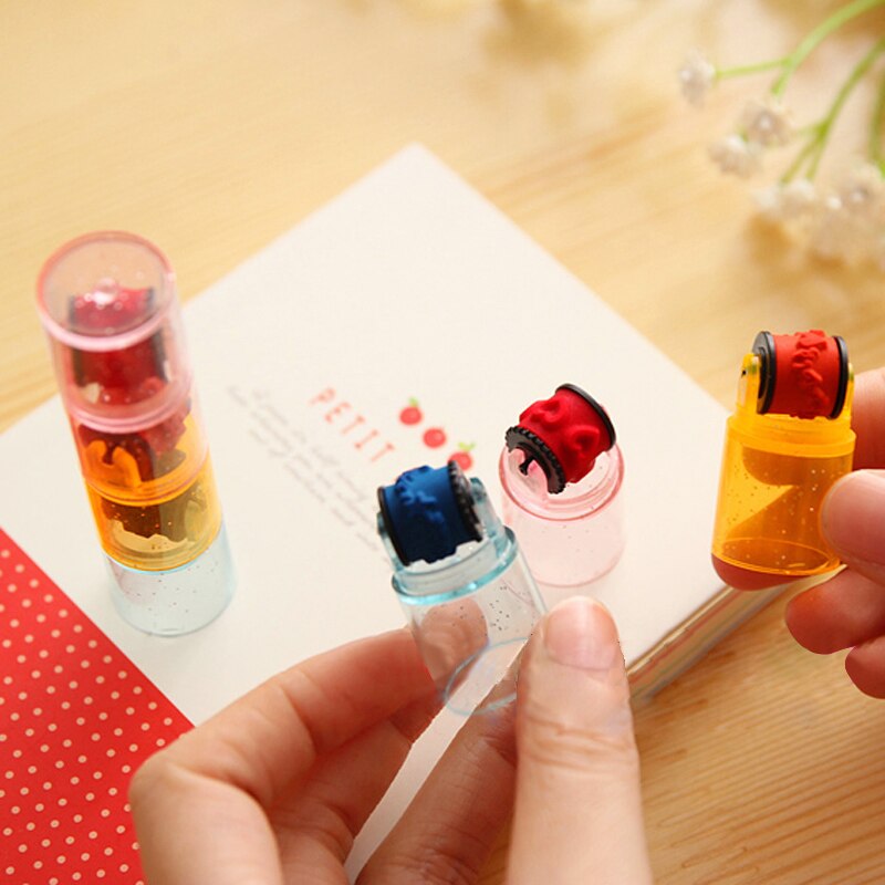 3 Pcs/set Combination Pens Shape Stamps Sets DIY Stamp for Scrapbooking Kawaii Stationery Inkpad Stamp Office School Supplies