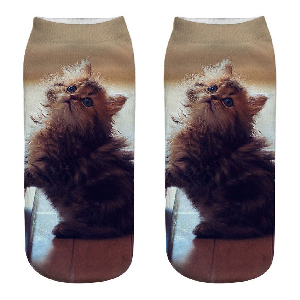 #30 Funny Socks Women Men 3d Novelty Crazy Funny Cat Ankle Socks Cute Colorful Cartoon Low Cut Socks Kobieta Skarpety: G