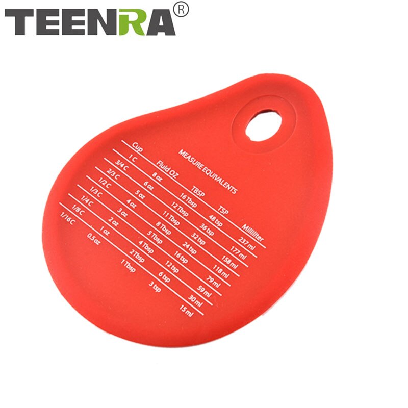 TEENRA Siliconen Schoonmaken Kom Schraper Met Meting Pot Pan Silicone Cake Spatel Schraper Conversie Spatel Bakken Tools: Rood