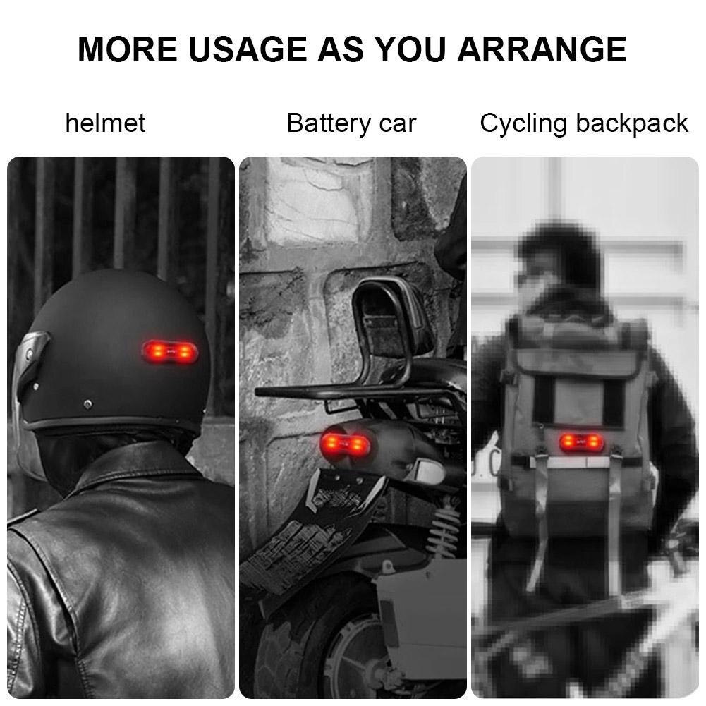 Luz trasera para casco de motocicleta, luz de advertencia intermitente, resistente al agua, todoterreno, ATV, modificado