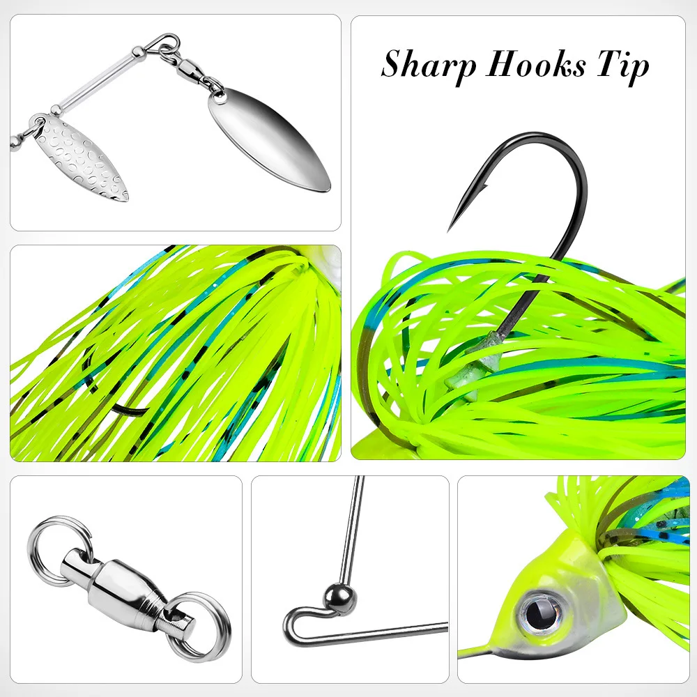 1pc 10g 14g buzzbait isca de pesca lantejoulas isca giratória fio isca weedless spinnerbait wobbler para baixo pique walleye peixe