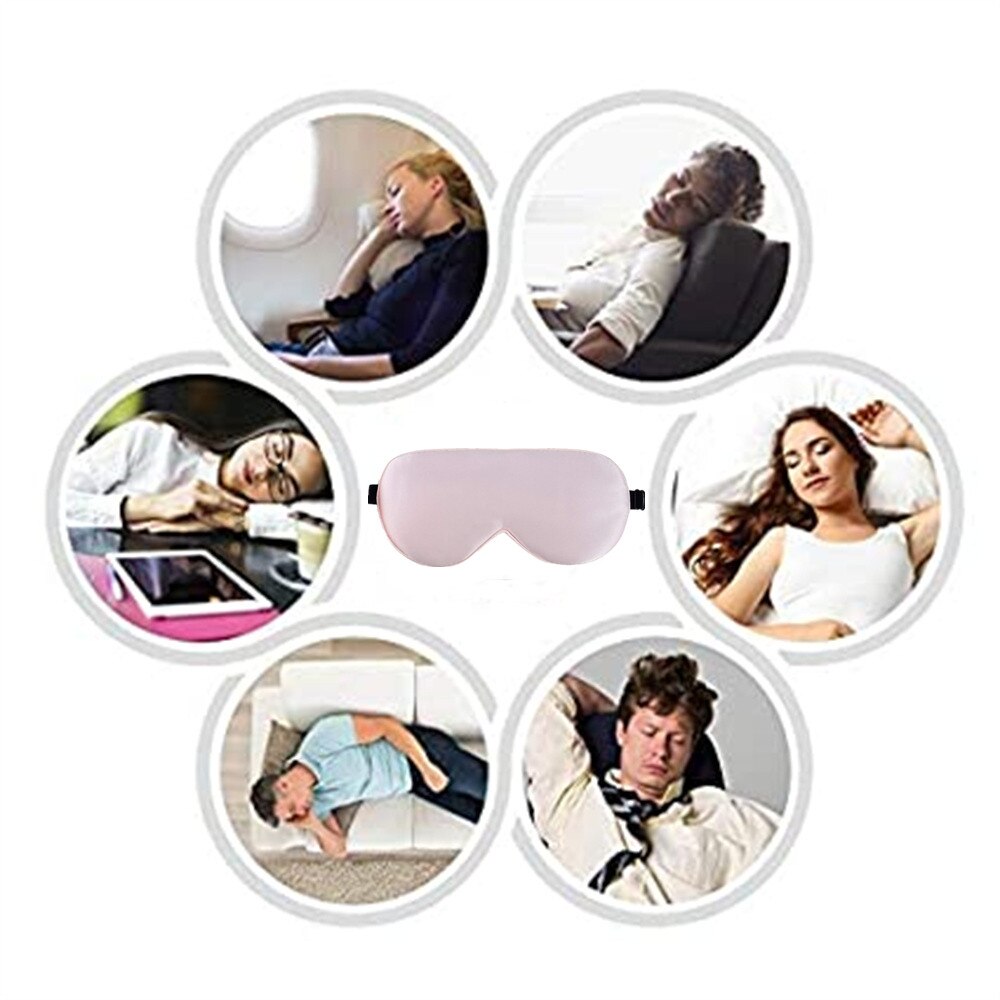 100% Natural 19 Mulberry Silk Sleep Eye Mask Sleeping Smooth Soft Eye Sleep Shade Cover with Elastic Adjustable Strap Blindfold