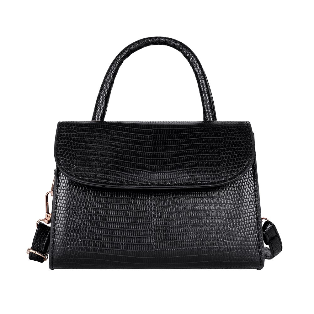 Crossbodytassen met krokodillenmotief voor dames, kleine handtas met ketting, kleine tas van pu-leer, avondtassen voor dames: Zwart