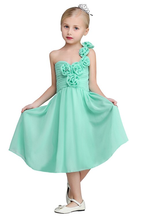 Girls Liva Mint Green Gillet With Dark Blue Floral Printed Top And Palazzo