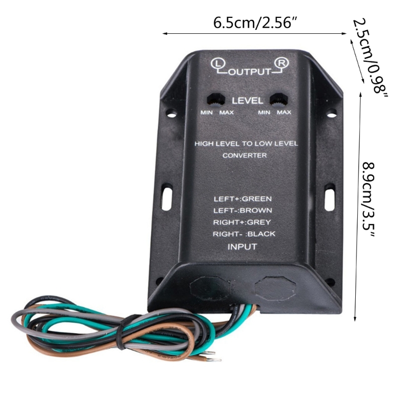 Cable convertidor de nivel de altavoz de línea alta a baja estéreo para coche, adaptador convertidor de altavoz RCA de Audio para coche, cable adaptador de Audio de graves