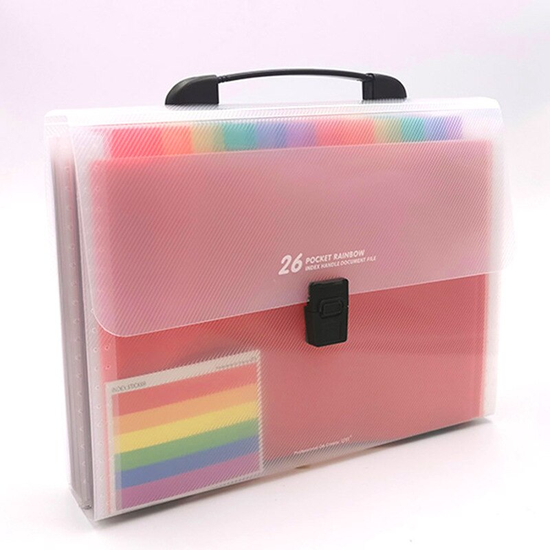 A4 Portable File Storage Bag Expanding File Folder 26 Pockets Accordion Folder Organizer Documents Bag: Default Title
