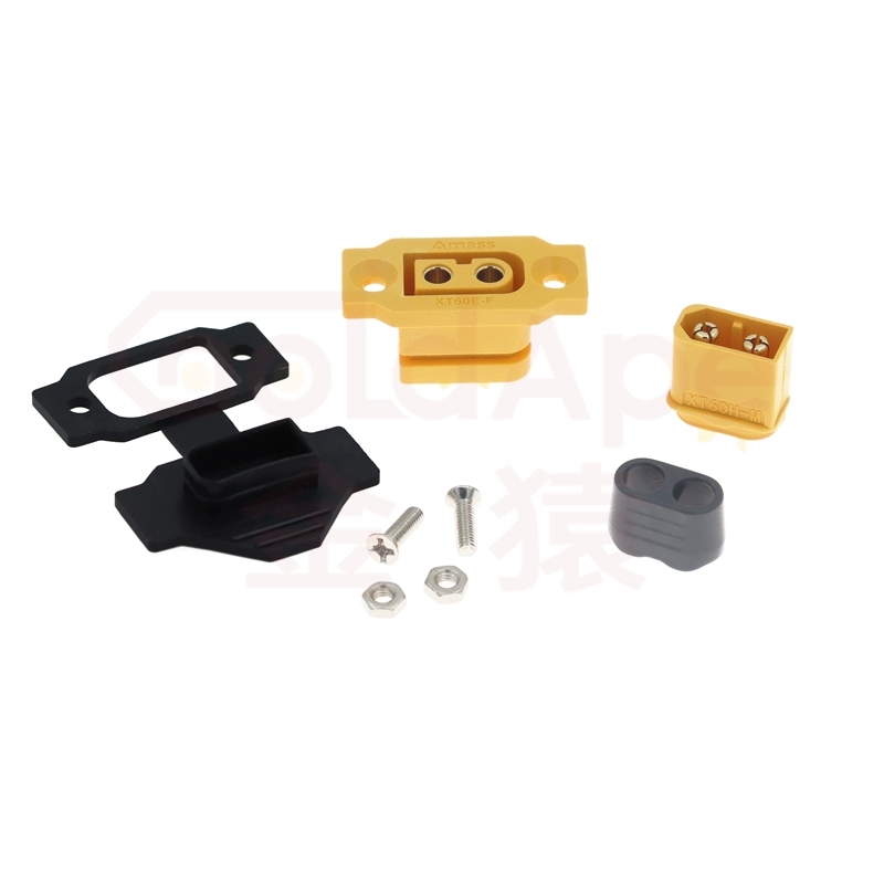 AMASS Quick Charge XT60E-F.B Model Airplane Battery Gold-plated 30A High Current Female Plug Mountable XT60 Connector Black: Red