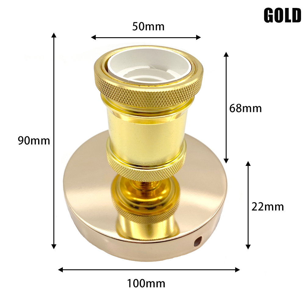 Sphoon-Base de lámpara antigua DIY, casquillo de tornillo E27, portalámparas decorativo de aluminio, lámpara de techo interior montada en superficie de Metal Vintage: Naranja