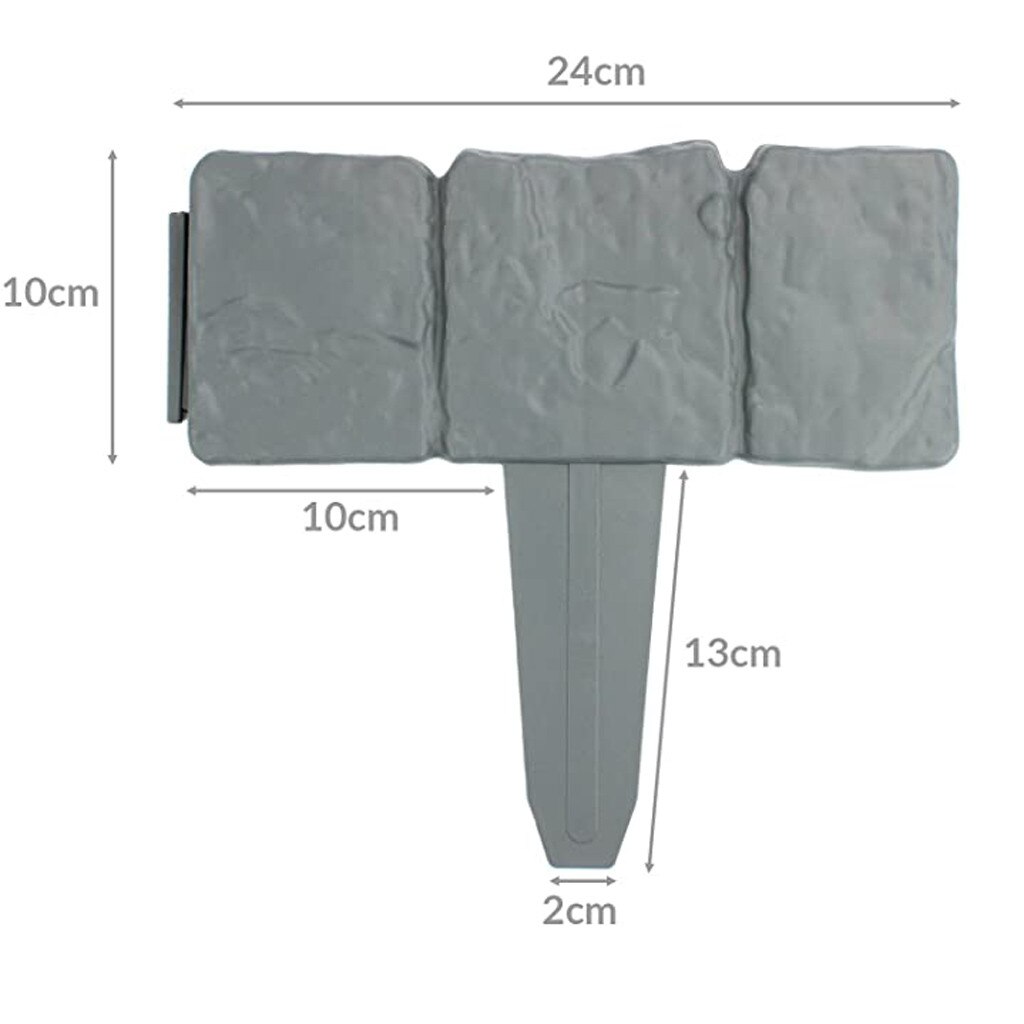 20PCS Plastic Garden Fence Edging Cobbled Stone Effect DIY Plastic Lawn Edging Plant Border Decorative Garden Grounding Fences
