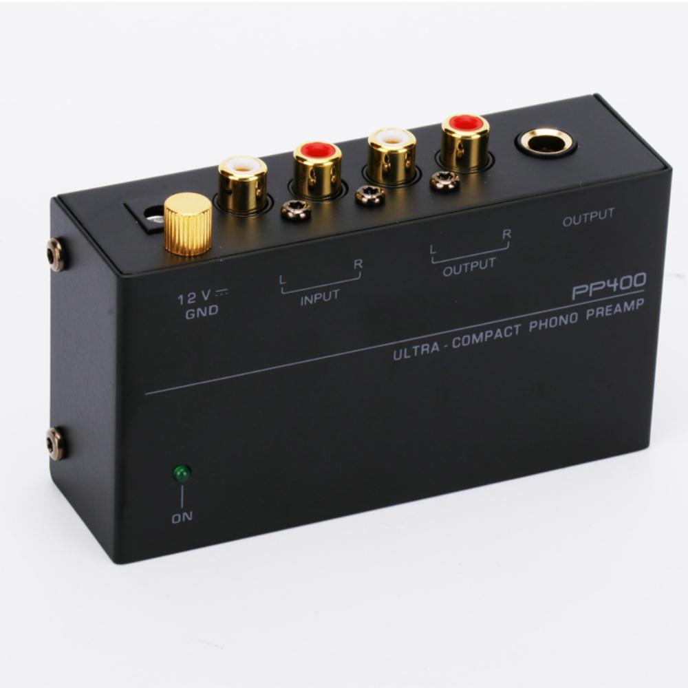 PP400 Preamplificatore fono ultracompatto Preamplificatore Mini amplificatore audio domestico con interfaccia RCA per altoparlanti amplificatore valvolare giradischi