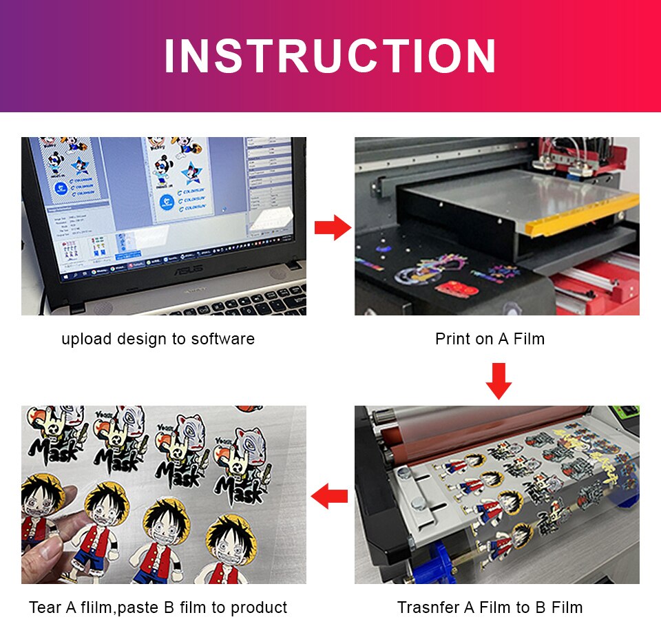 A4 Uv Dtf Film Voor Uv Dtf Transfer Sticker Printer Voor Glas Metaal Acryl Mok Print En Onregelmatige Objecten A4 uv Dtf Film