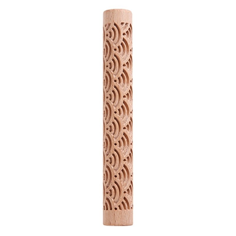 Weihnachten Holz Präge rollen Stift Fondant Teig Jahrgang aufbringen Gravierte Rolle Stock Backen Gebäck Werkzeug Backen Zubehör: 03