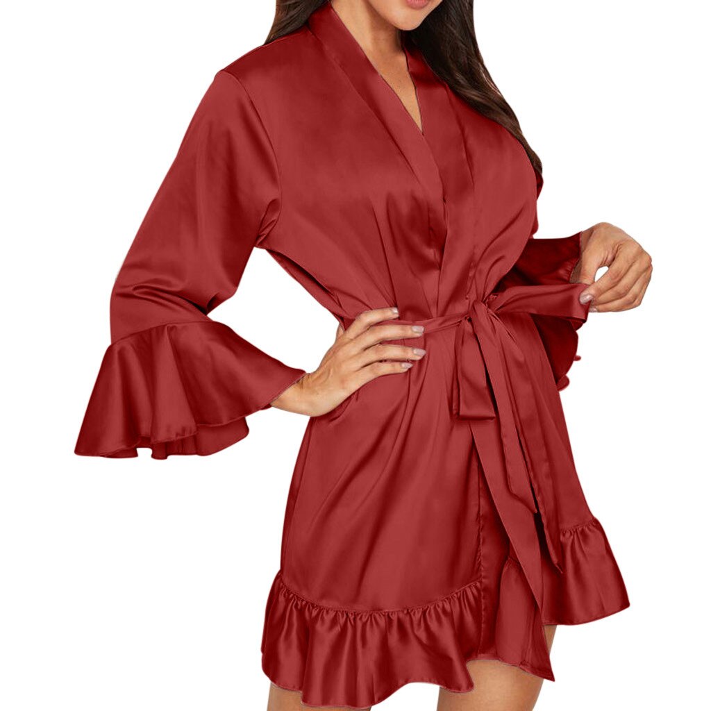 Robes de demoiselle d'honneur en Satin, robe de chambre/Kimono pour demoiselles d'honneur, en fausse soie blanche,