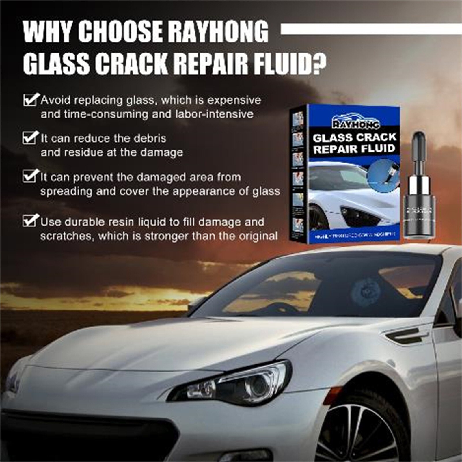 Car Windshield Repair Kit Repair Windshield Fragments And Cracks 3ml Fast Safe Repairing Repair Fluid