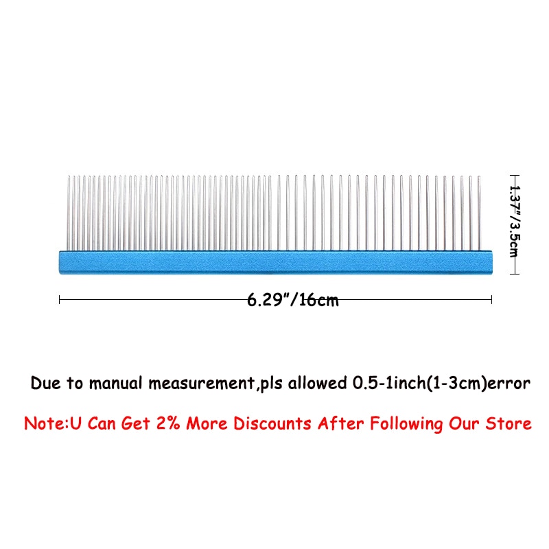 Kat Rechte Rij Kam Huisdier Dematting Kam Rvs Pet Grooming Kam Voor Katten Hond Open Knoop Hond Kam Haar kam Alle Voor Kat