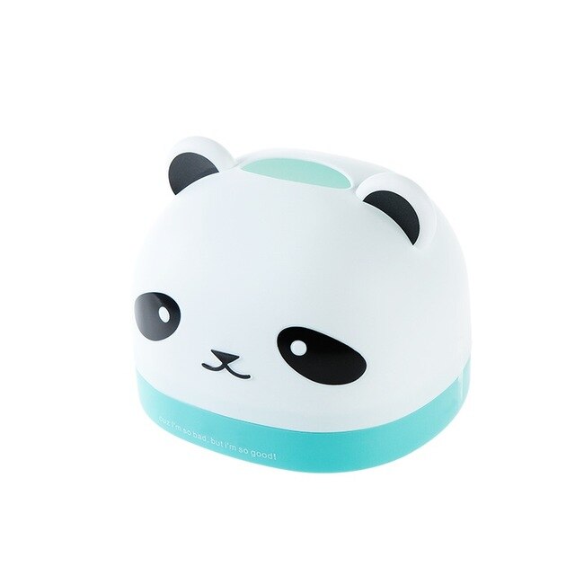 Panda Cartoon Doos, tissue Doos Desktop Papier Buis Huishouden Papieren Handdoek Servet Doos 16.5*14.5*11Cm: Blue