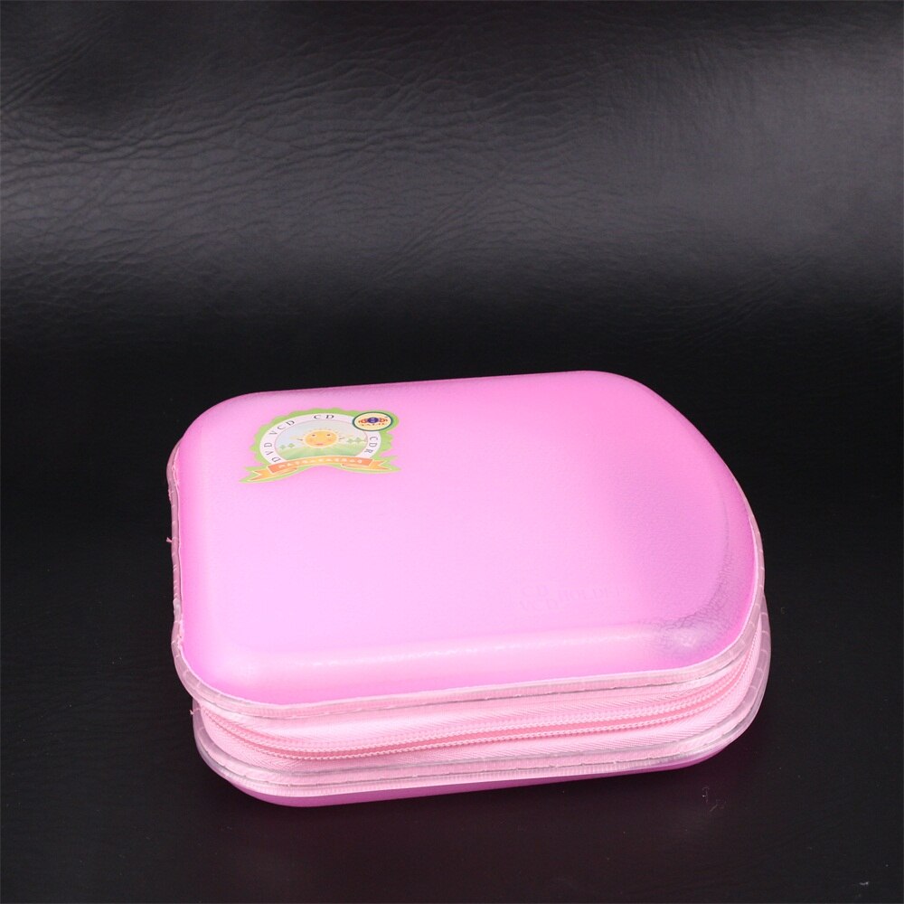 Plastic 40 CDs inside DVD CD Case Storage Wallet Organizer Bag Album Media Holder Hard Box Anti-scratch Media Album Holder Case: Pink