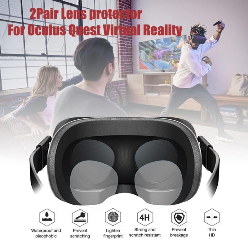 2 Paar Lens Protectors Vr Bril Tpu Zachte Film Anti-Kras Anti-Zweet Stofdicht Gebogen Oppervlak voor Oculus Gaan Oculus Quest