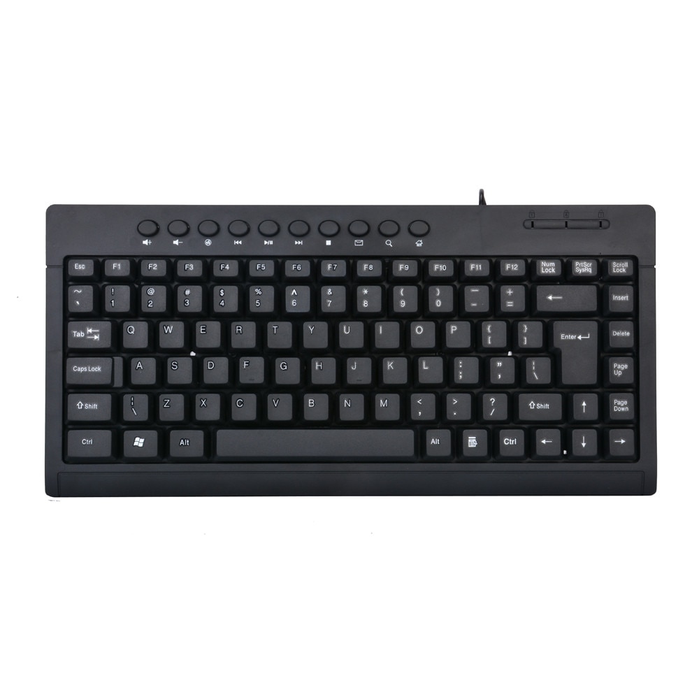 CARPRIE Wired Mini USB Keyboard Ergonomic and stylish Waterproof Keyboard For Laptop Desktop