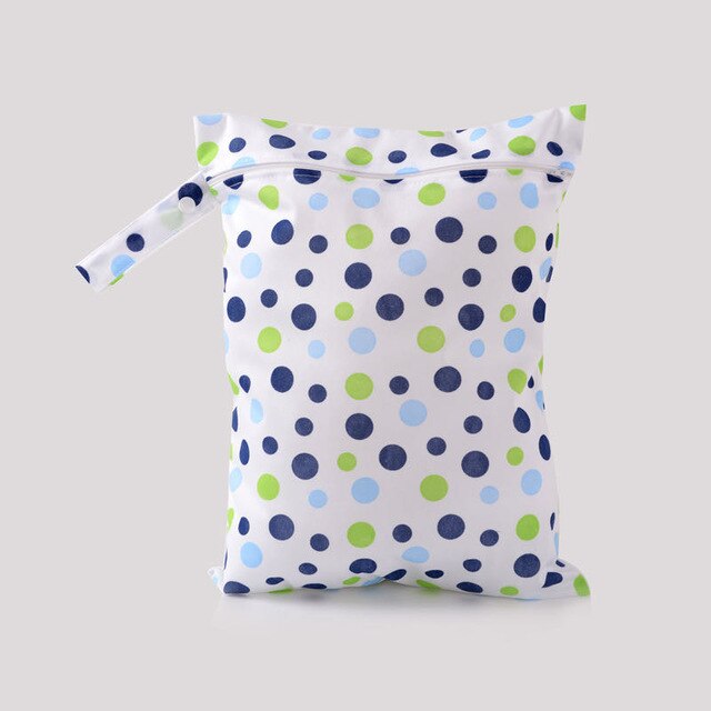 30*40cm Einzel Tasche Nass Tasche wiederverwendbar Wasserdichte PUL Wetbag für Baby Windeln Windeln Mama Tasche: blau dot